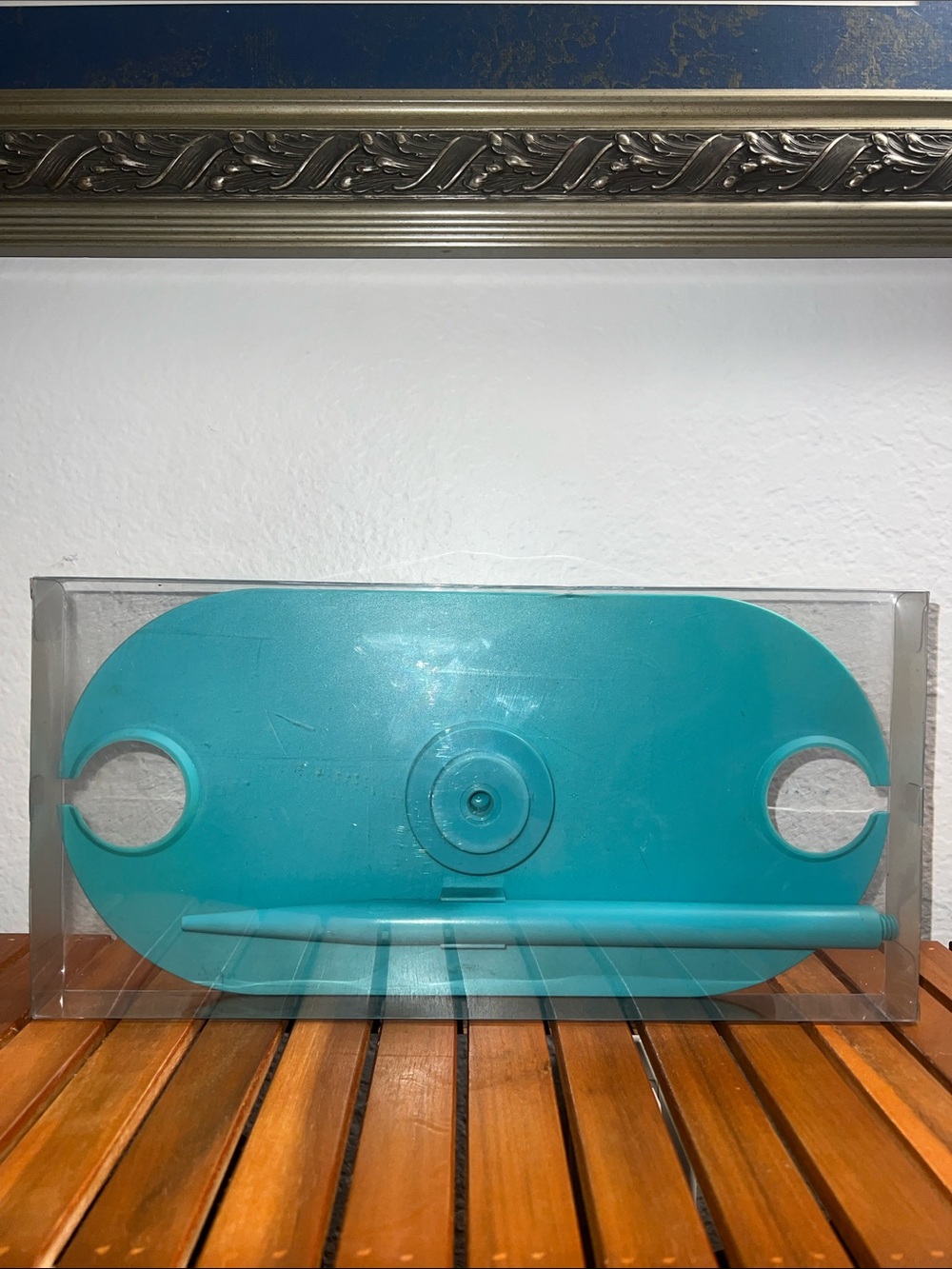 Crate &Barrel Turquoise Compact traveling Wine Table: Beach and Picnic ready